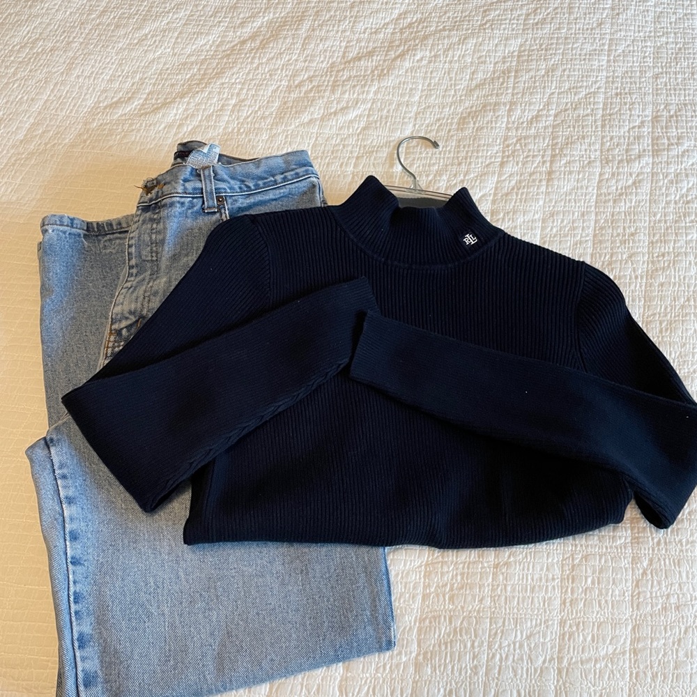 Vintage Navy Ralph Lauren Turtleneck Sweater